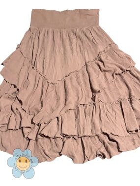 Blue Blossom ~ Ruffle Tiered Skirt ~ Dusty Blush